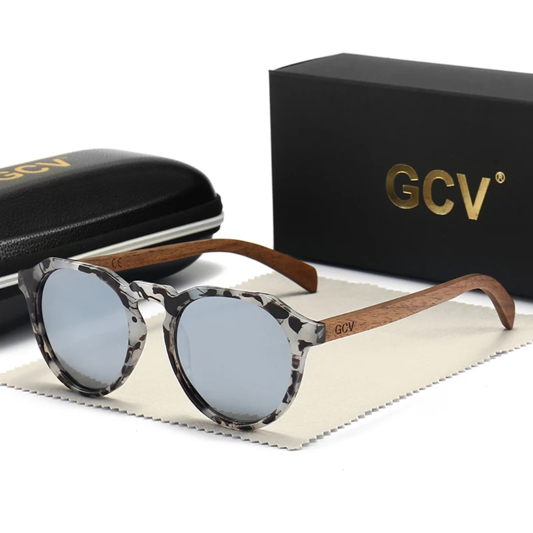 GCV HORIZON SILVER™ – Premium Polarized Sunglasses with Natural Walnut Finish