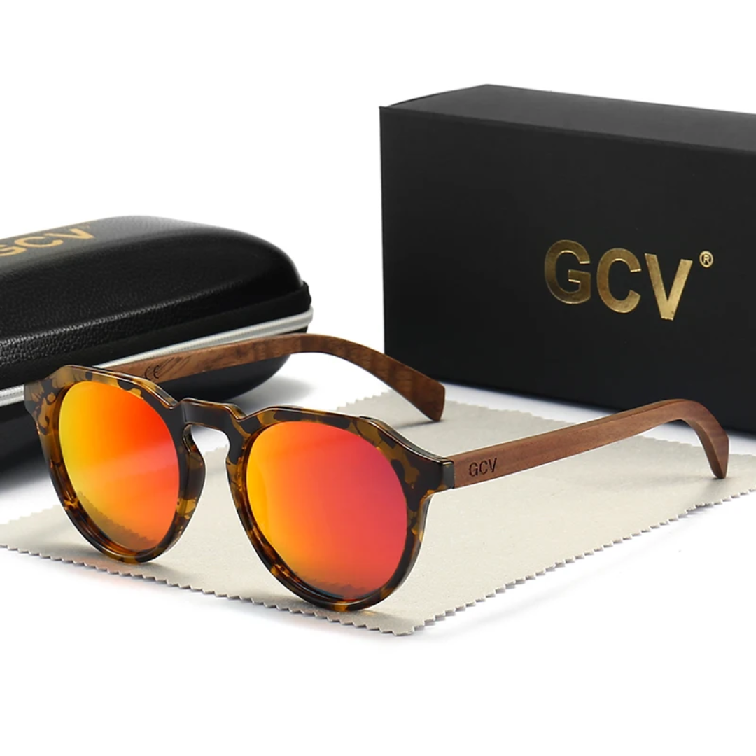GCV HORIZON RED™ – Premium Polarized Sunglasses with Natural Walnut Finish