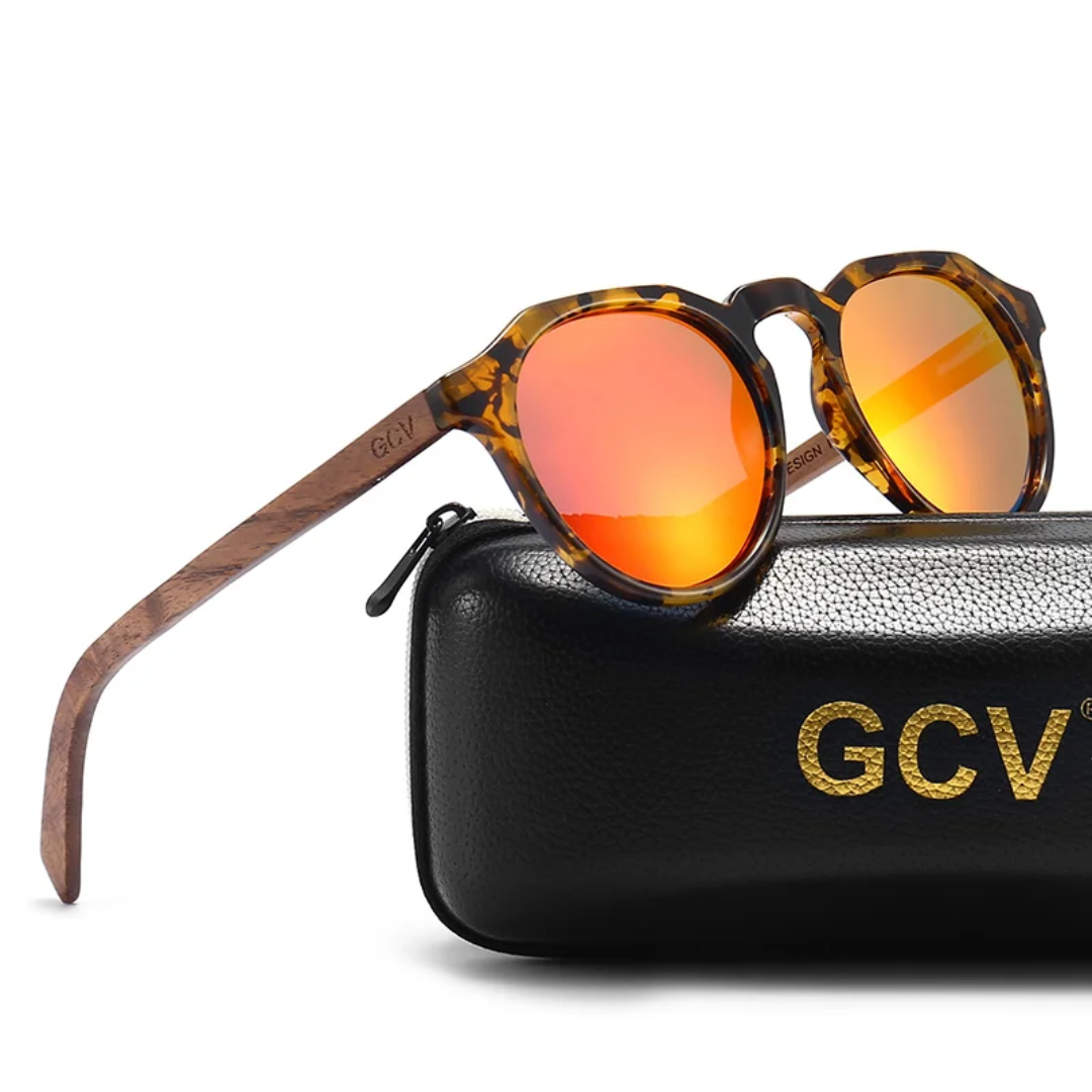 GCV HORIZON RED™ – Premium Polarized Sunglasses with Natural Walnut Finish