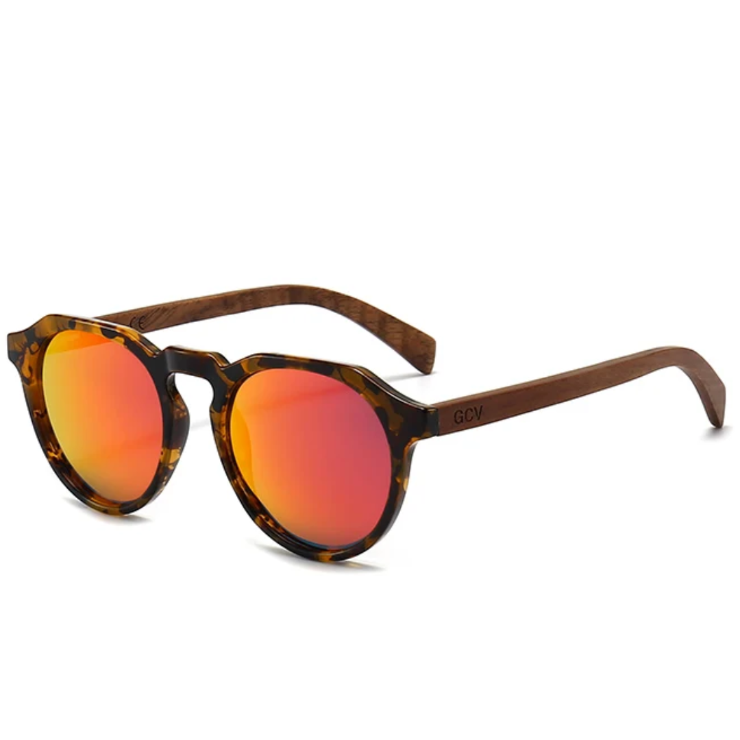 GCV HORIZON RED™ – Premium Polarized Sunglasses with Natural Walnut Finish