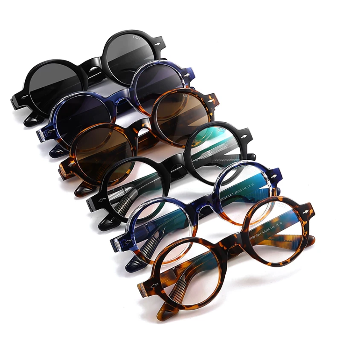 GCV ORBÉLLE BLUE TORTOISESHELL™ – Premium Round Cat Eye Sunglasses with Patented Acetate Frame