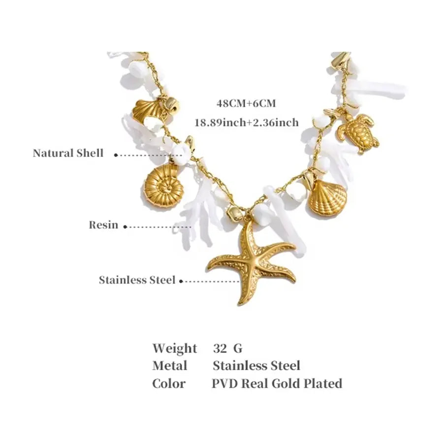 18K Gold Plated Ocean Necklace
