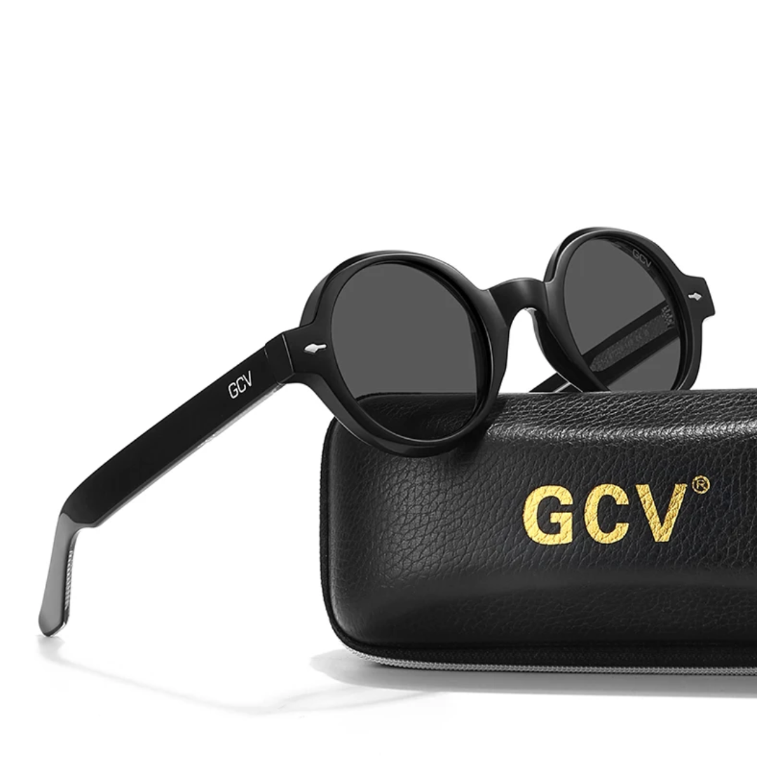 GCV ORBÉLLE BLACK™ – Premium Round Cat Eye Sunglasses with Patented Acetate Frame
