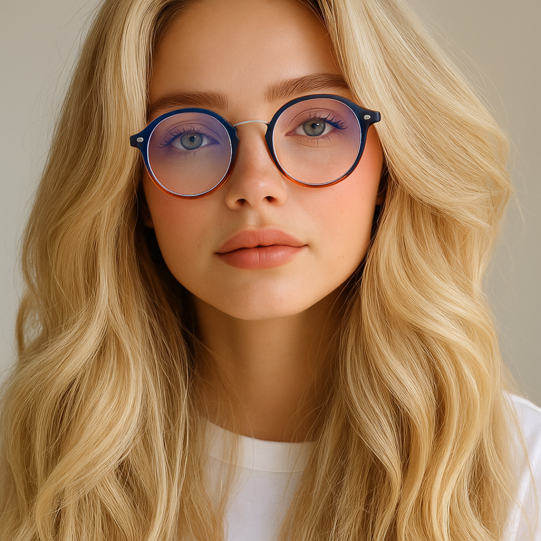 GCV ORBÉLLE BLUE TORTOISESHELL™ – Premium Round Cat Eye Sunglasses with Patented Acetate Frame