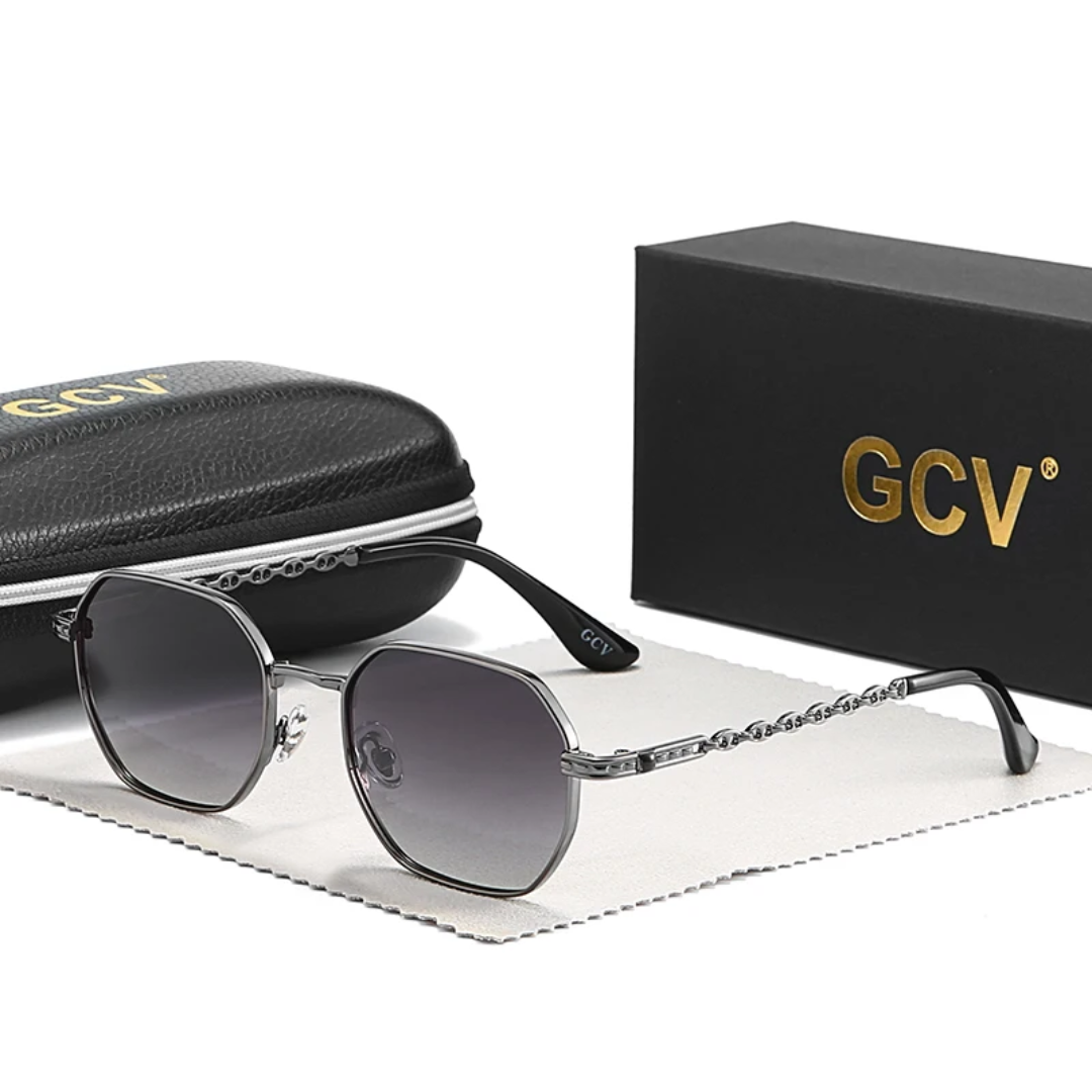 GCV SOLAREX GUN BLACK™ – Adaptive Square Polarized Sunglasses in Magnesium Alloy