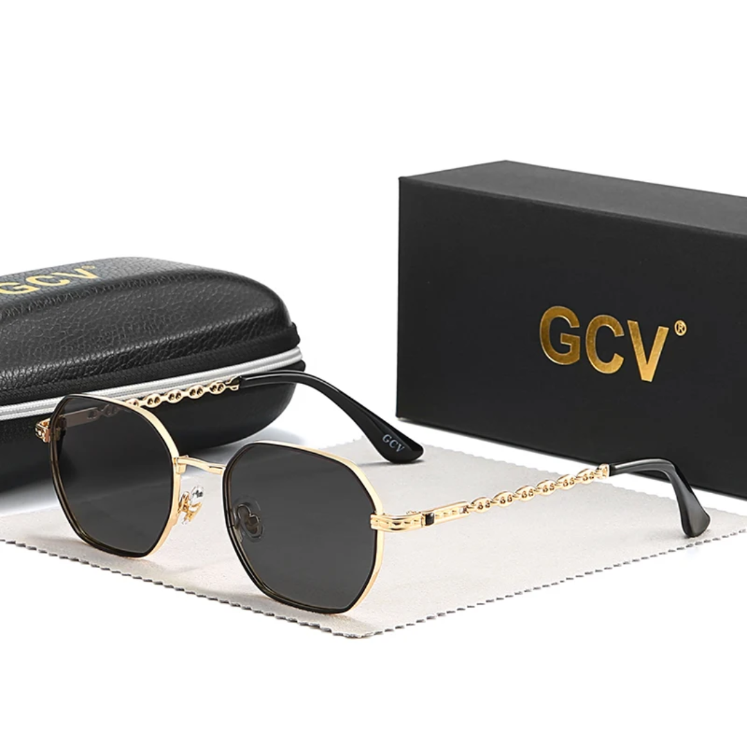GCV SOLAREX GOLD BLACK™ – Adaptive Square Polarized Sunglasses in Magnesium Alloy