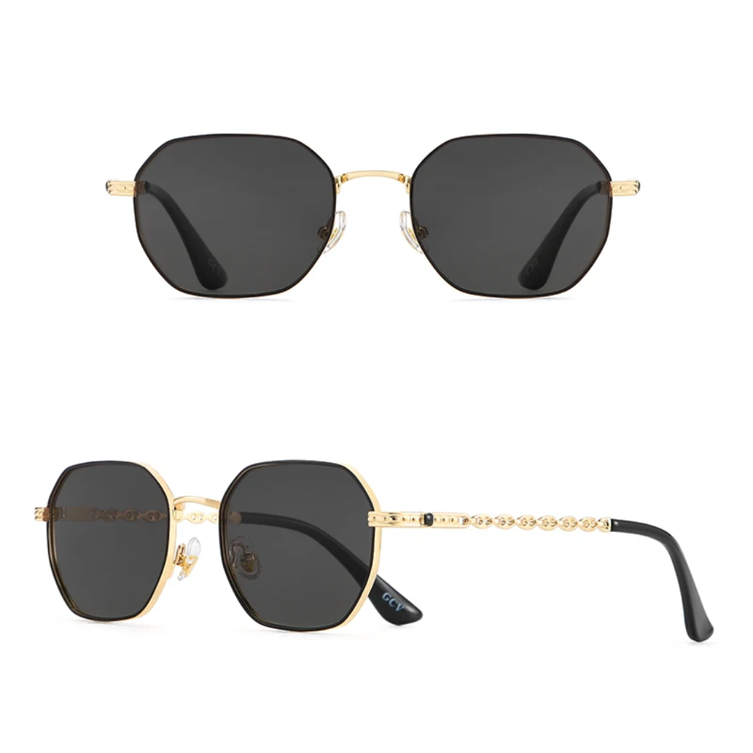 GCV SOLAREX GOLD BLACK™ – Adaptive Square Polarized Sunglasses in Magnesium Alloy