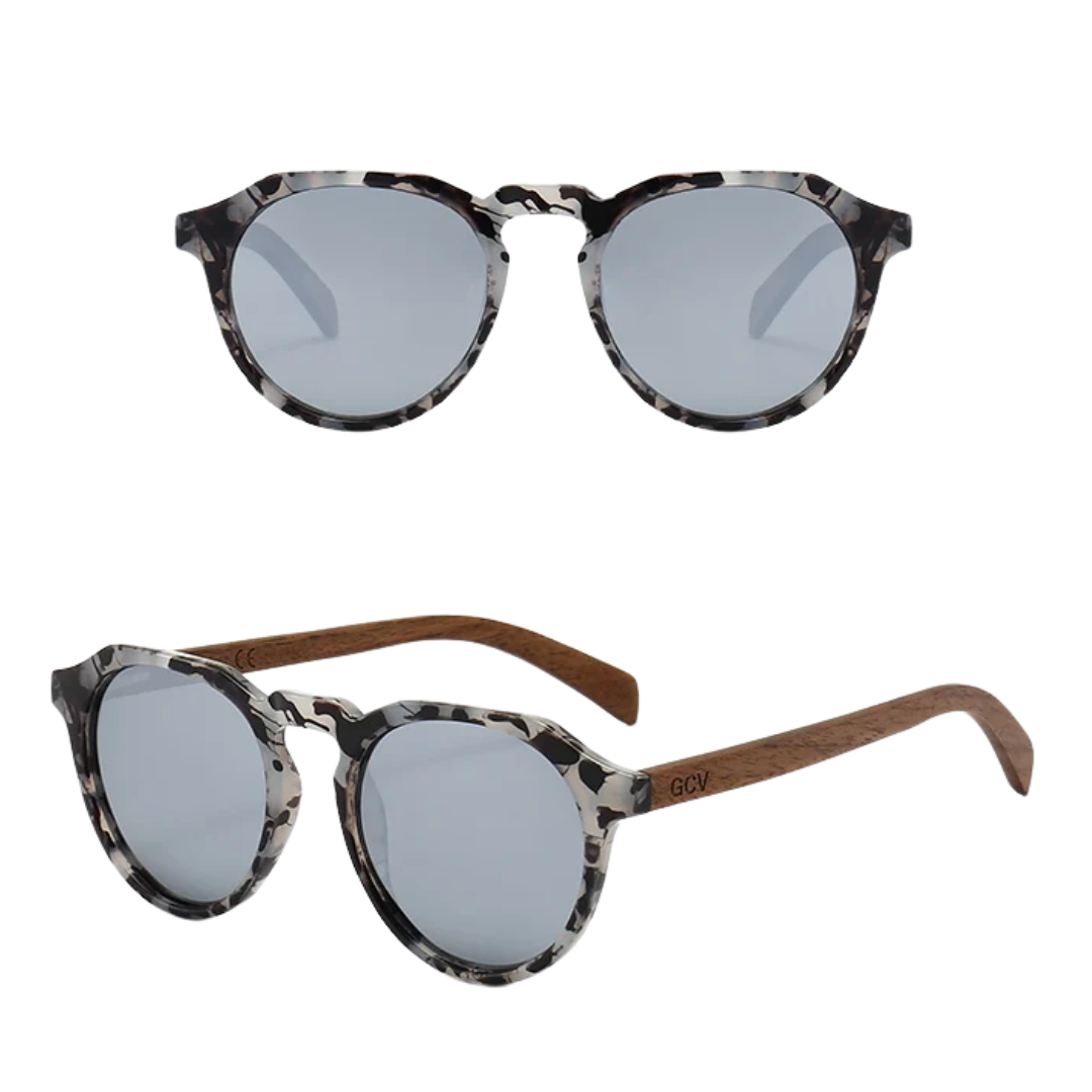 GCV HORIZON SILVER™ – Premium Polarized Sunglasses with Natural Walnut Finish