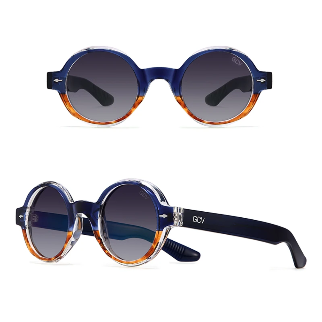 GCV ORBÉLLE BLUE TORTOISESHELL™ – Premium Round Cat Eye Sunglasses with Patented Acetate Frame