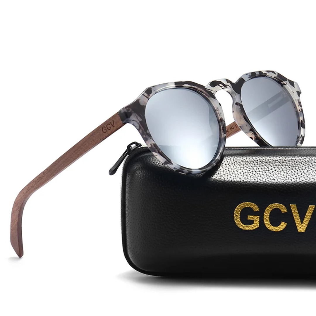 GCV HORIZON SILVER™ – Premium Polarized Sunglasses with Natural Walnut Finish