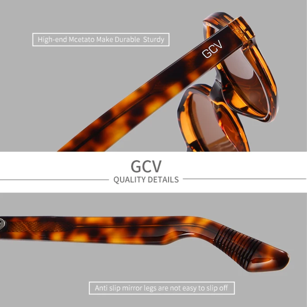 GCV ORBÉLLE TORTOISESHELL™ – Premium Round Cat Eye Sunglasses with Patented Acetate Frame