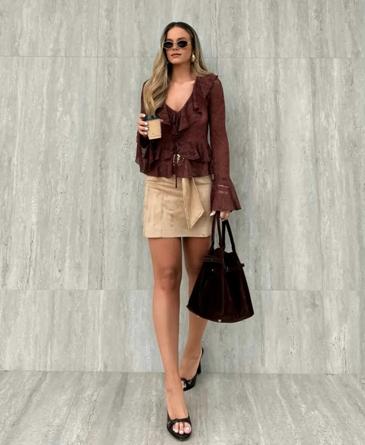 Bohemian Lace Up Blouse