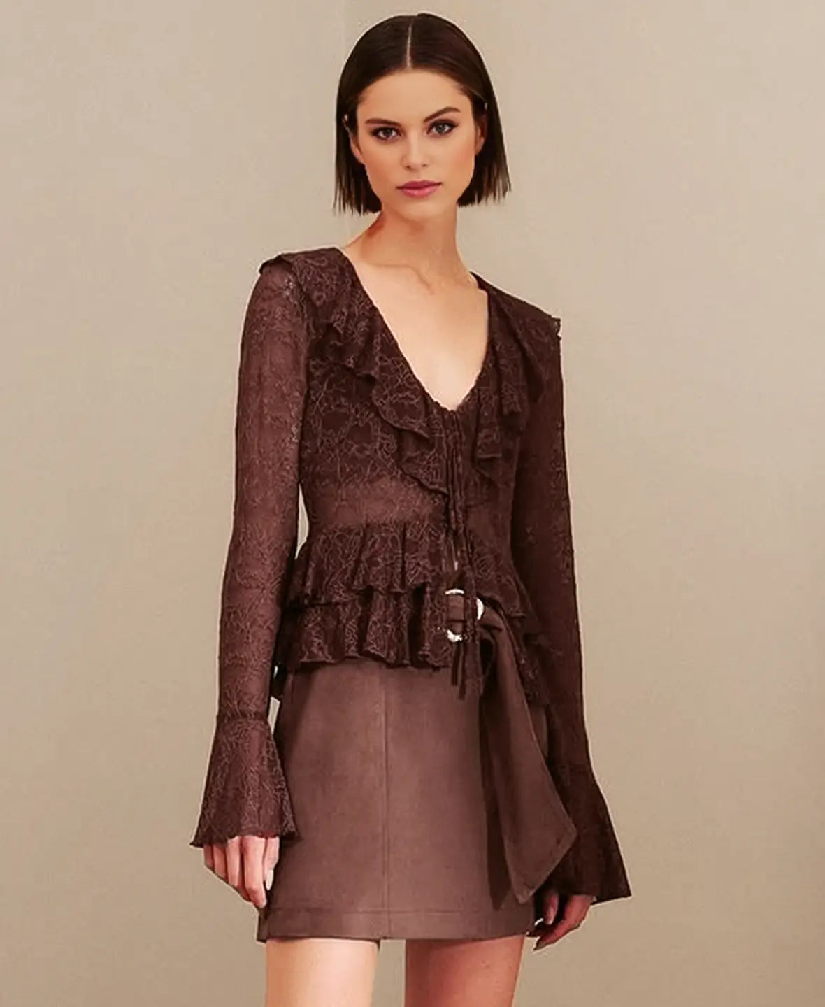 Bohemian Lace Up Blouse