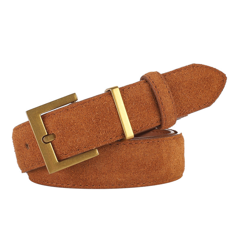 Sleek Suede Leather Belt