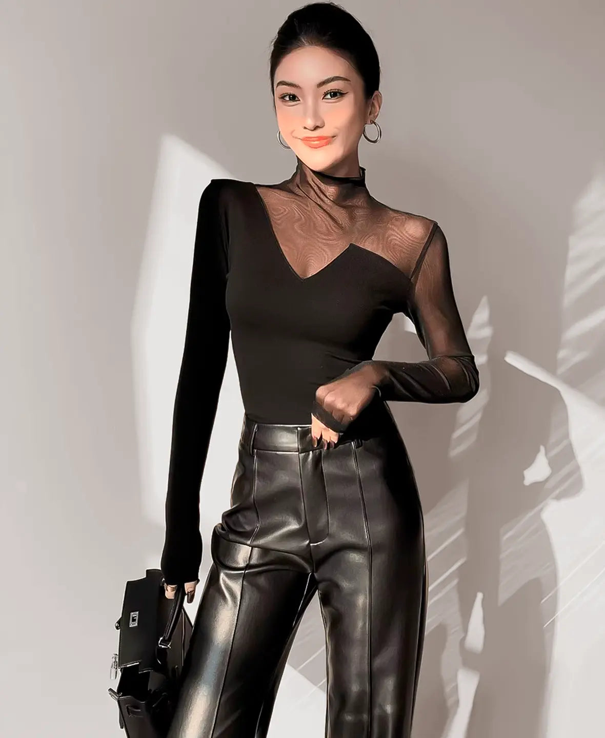 Celeste Mesh Long Sleeve Top