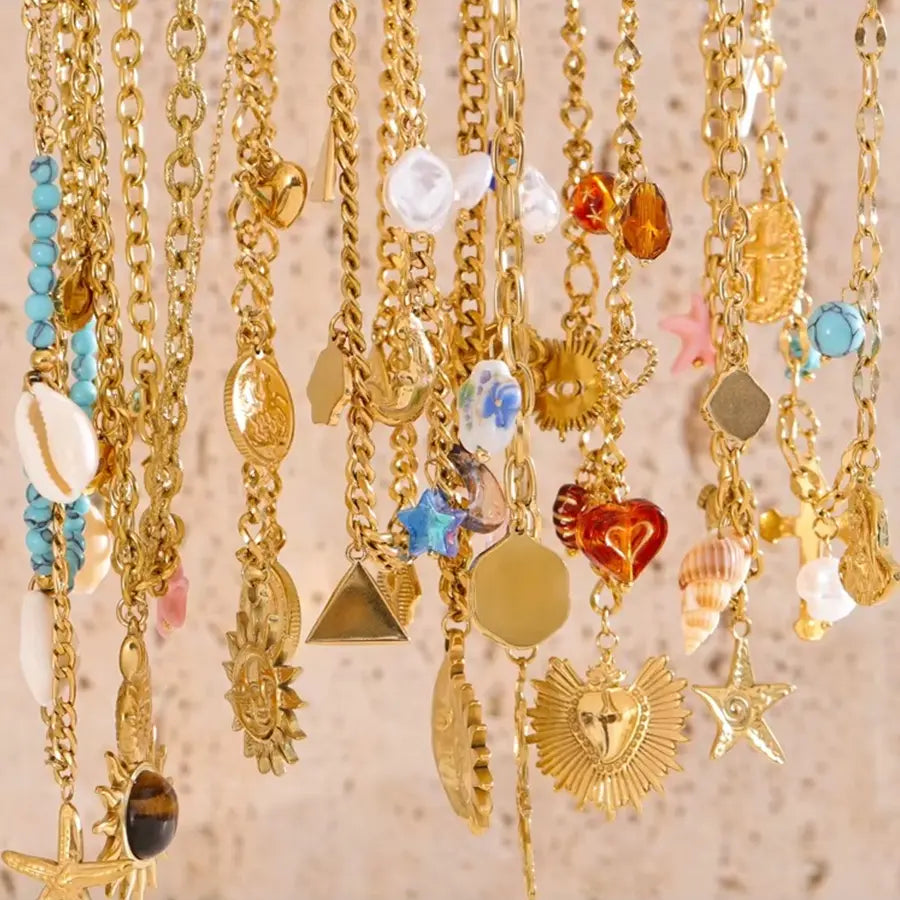 18K Gold Plated Charm Pendants