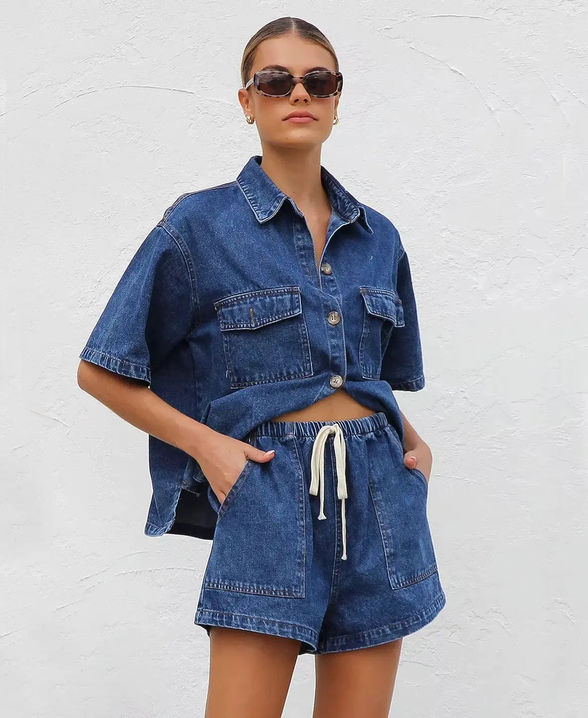 Indigo Denim Two Piece Set