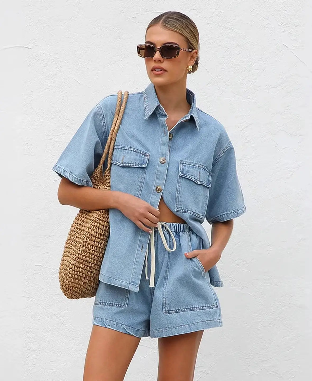Indigo Denim Two Piece Set