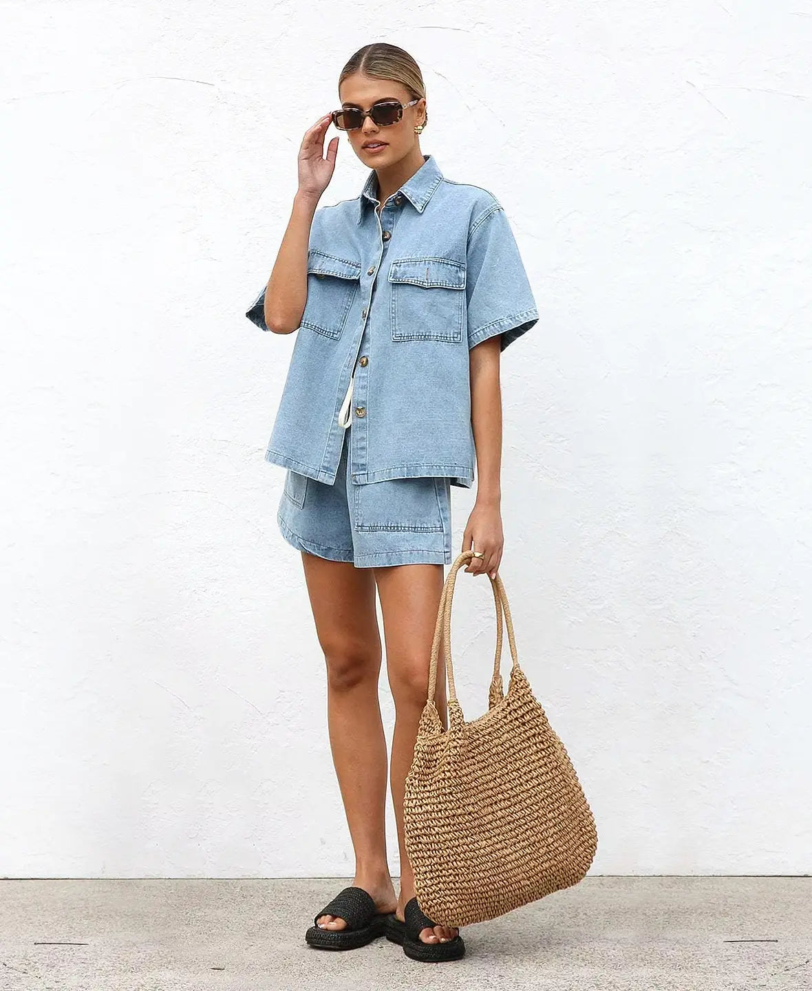 Indigo Denim Two Piece Set