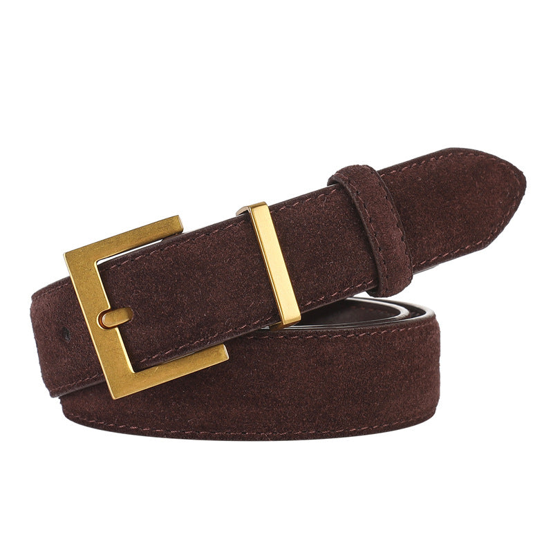 Sleek Suede Leather Belt