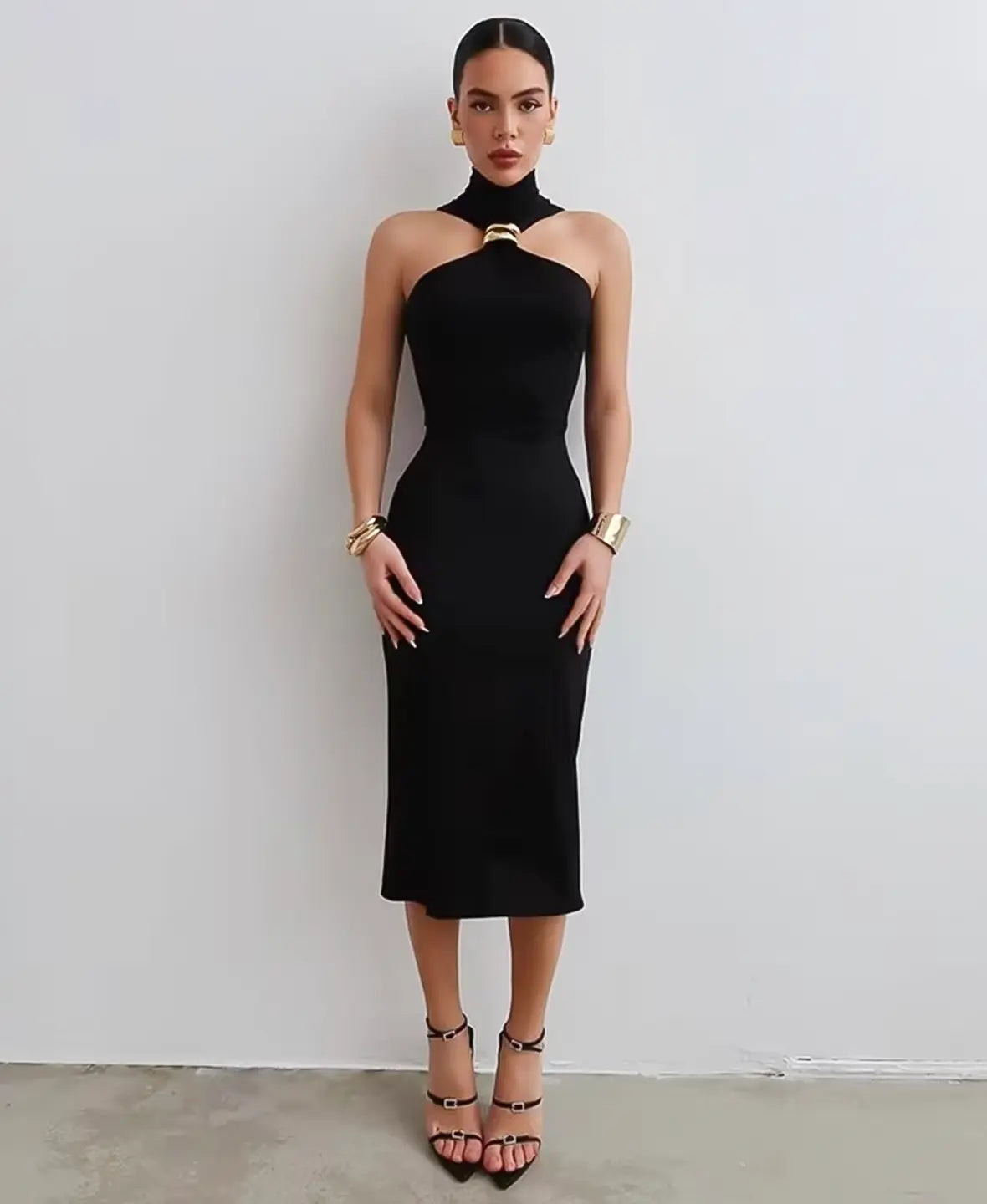 Nova Chic Ringed Bodycon Dress