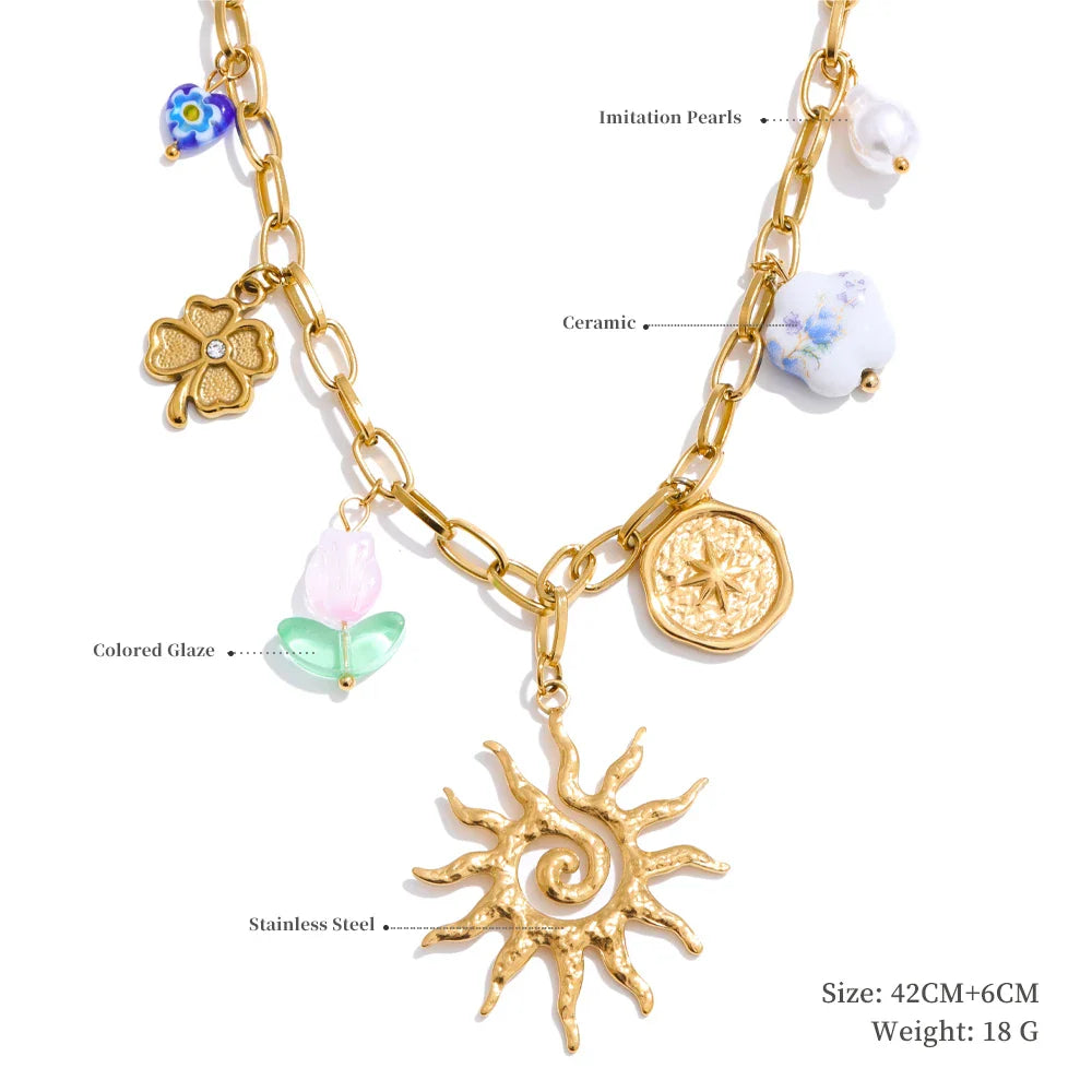 18K Gold Plated Charm Pendants