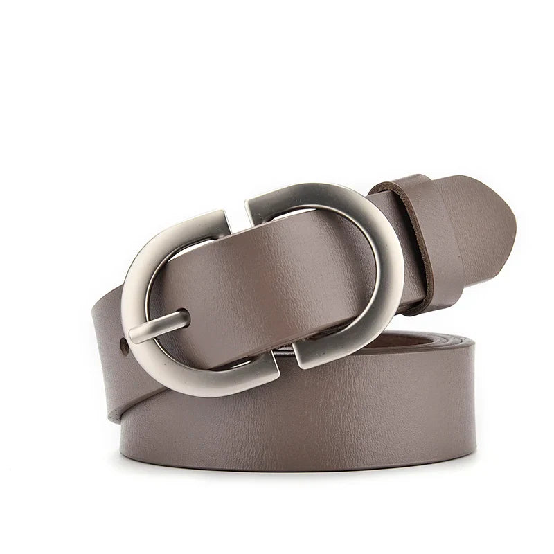 Oval Classy Buckle Leather Belt