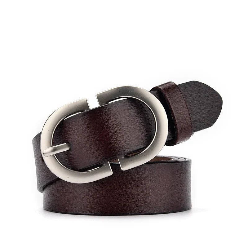 Oval Classy Buckle Leather Belt