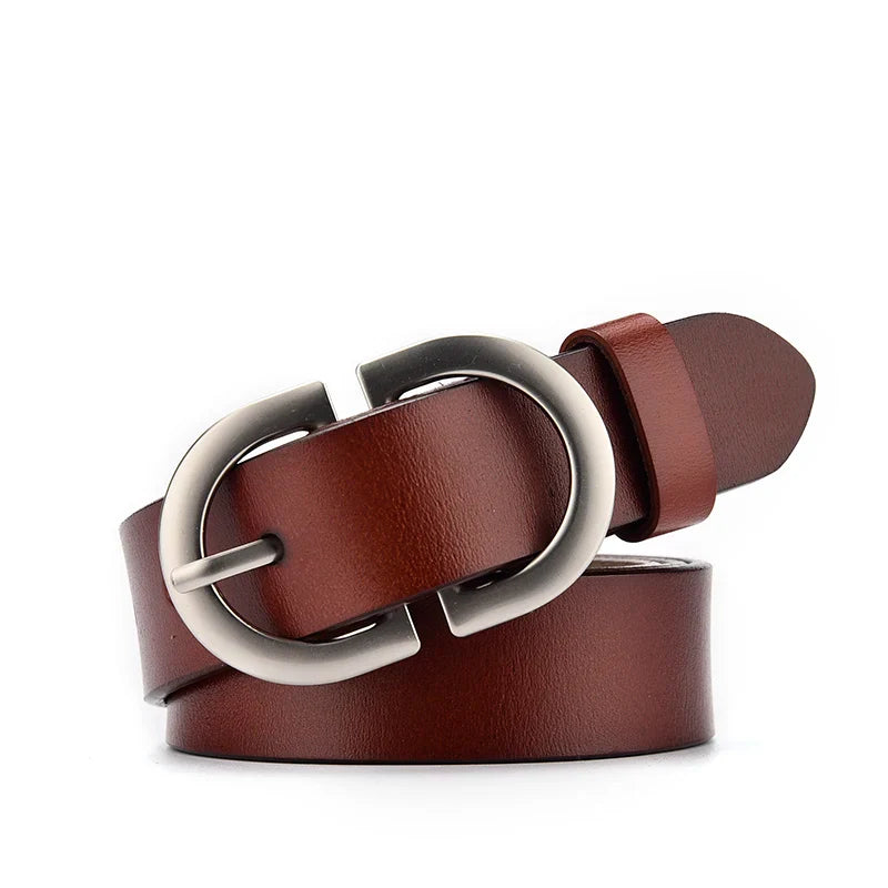 Oval Classy Buckle Leather Belt