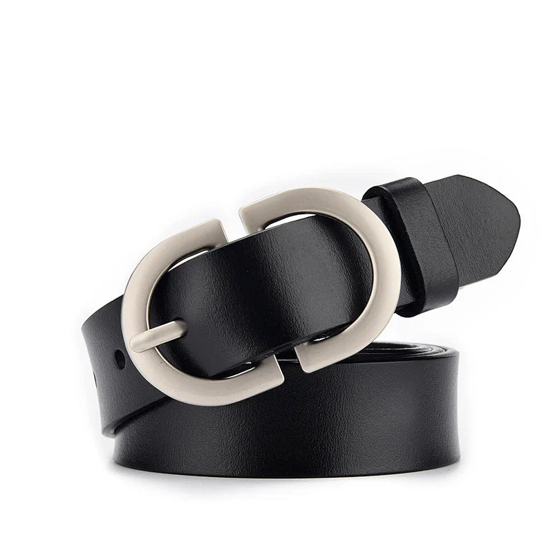 Oval Classy Buckle Leather Belt