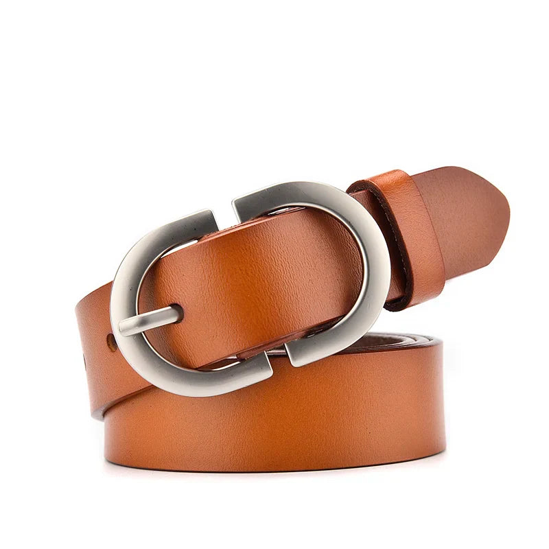 Oval Classy Buckle Leather Belt