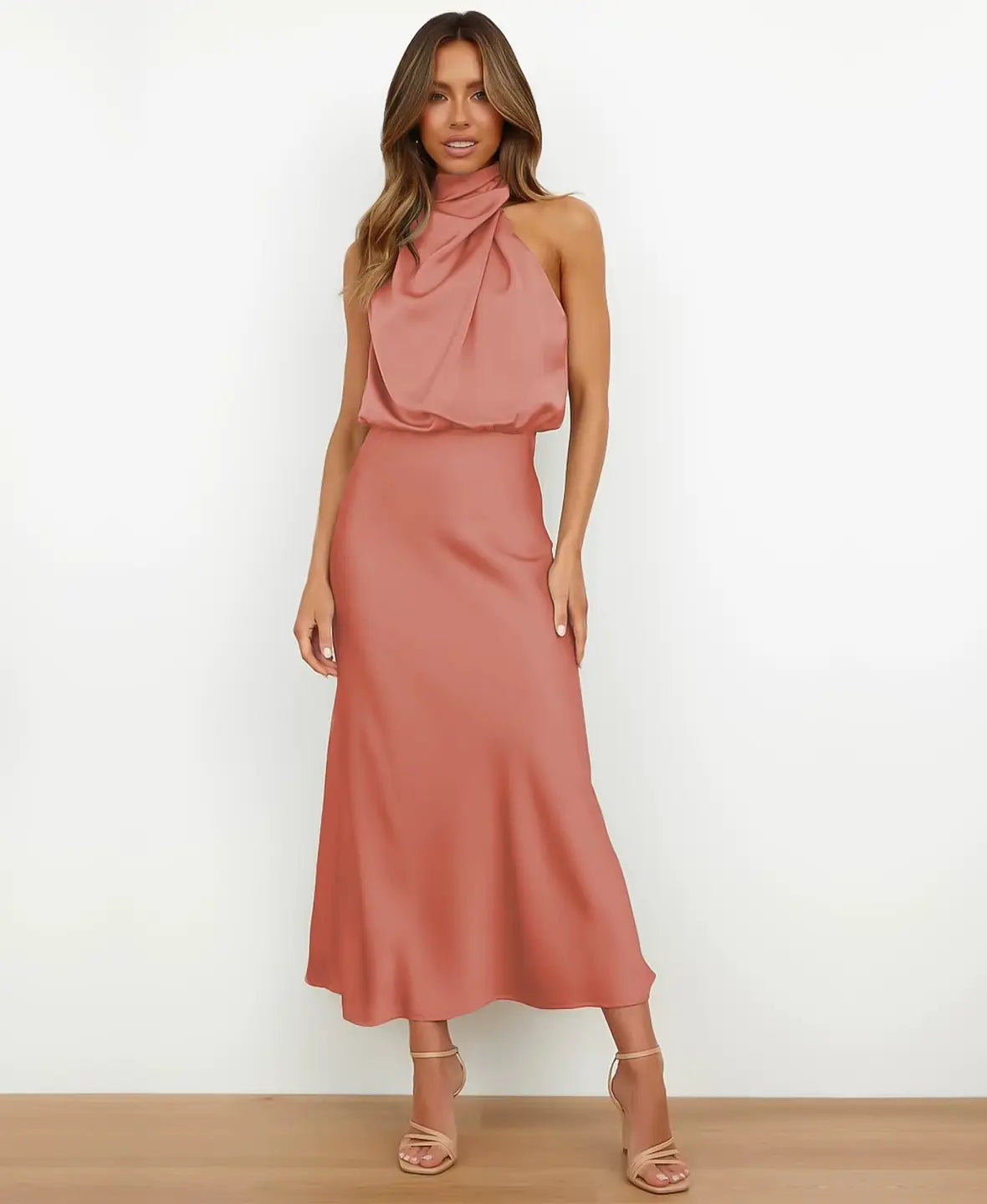 Solène High Waist Midi Dress