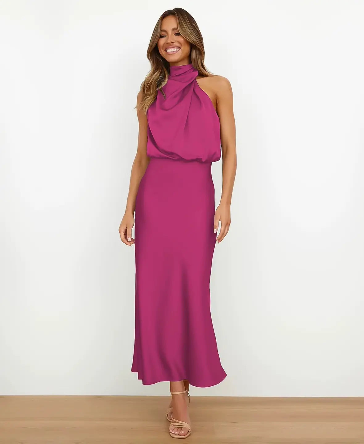 Solène High Waist Midi Dress