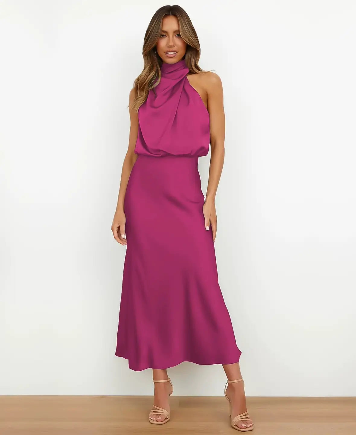 Solène High Waist Midi Dress