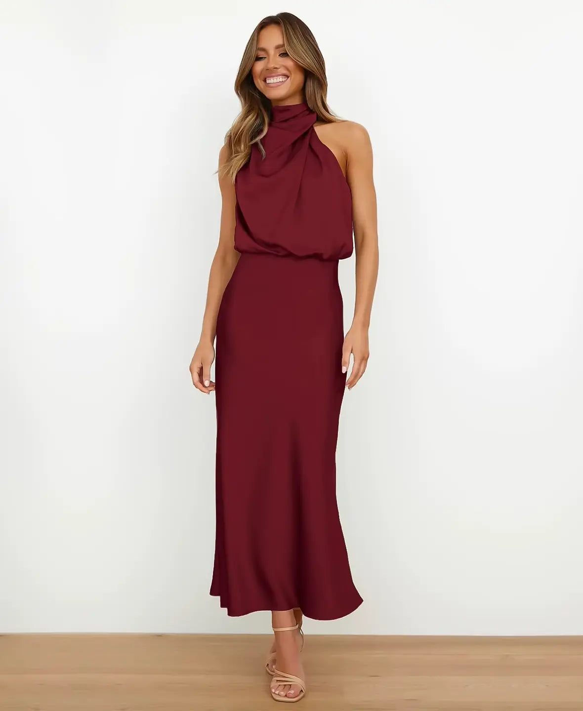 Solène High Waist Midi Dress