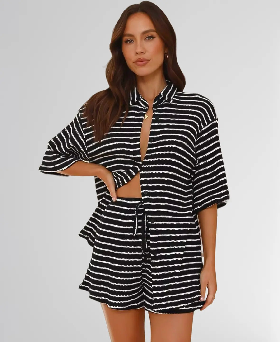 Striped Knit Two-piece Set