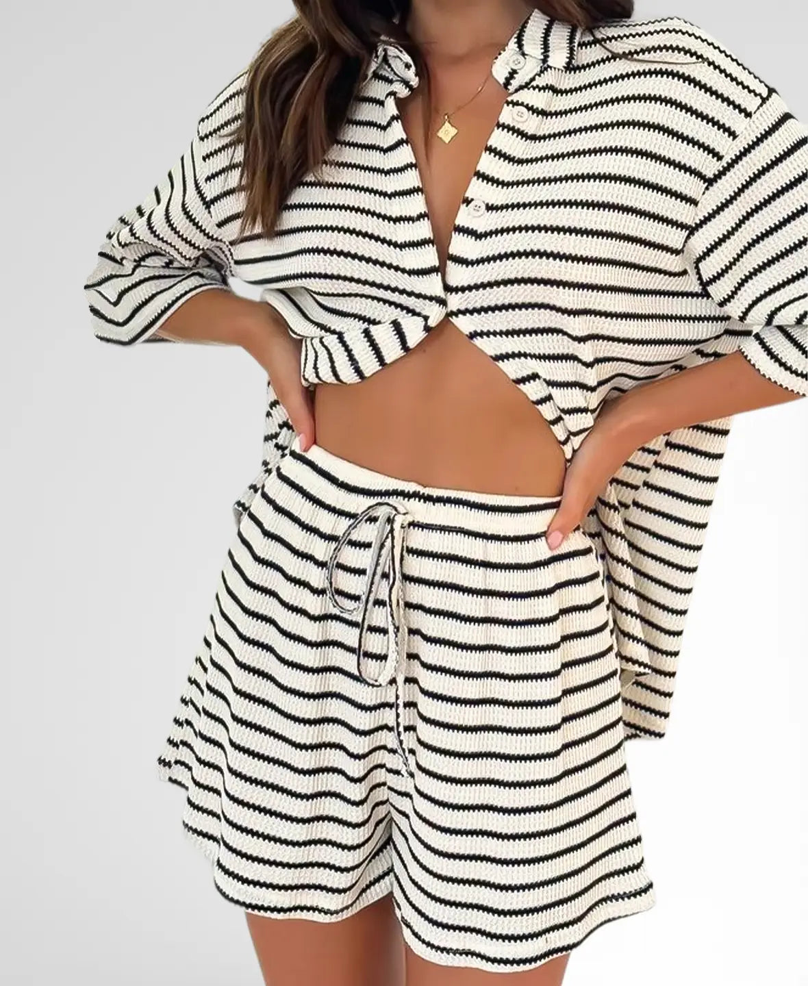 Striped Knit Two-piece Set