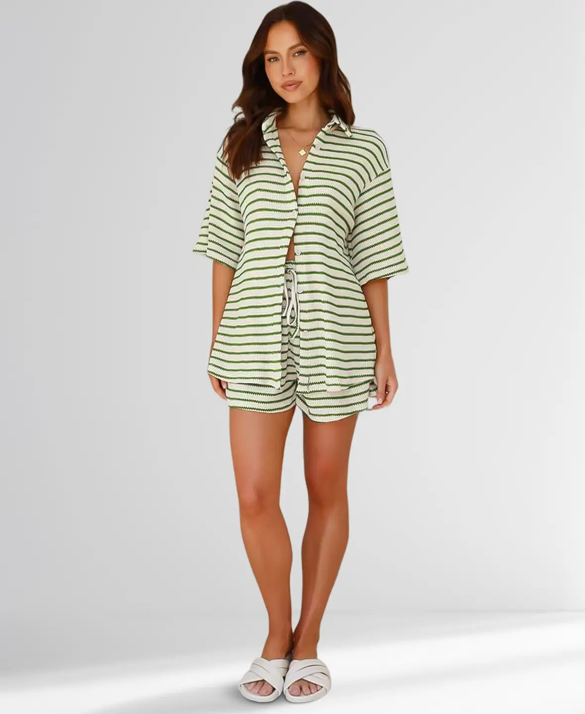 Striped Knit Two-piece Set