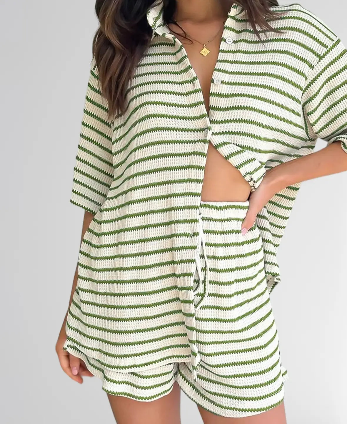 Striped Knit Two-piece Set