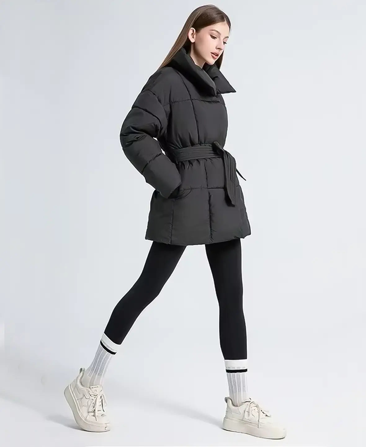 Cinched Puffer Coat