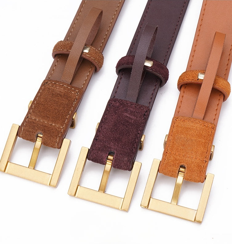 Sleek Suede Leather Belt