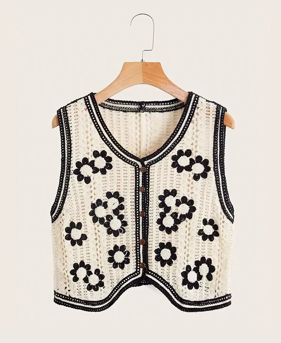 Floral Crochet Vest