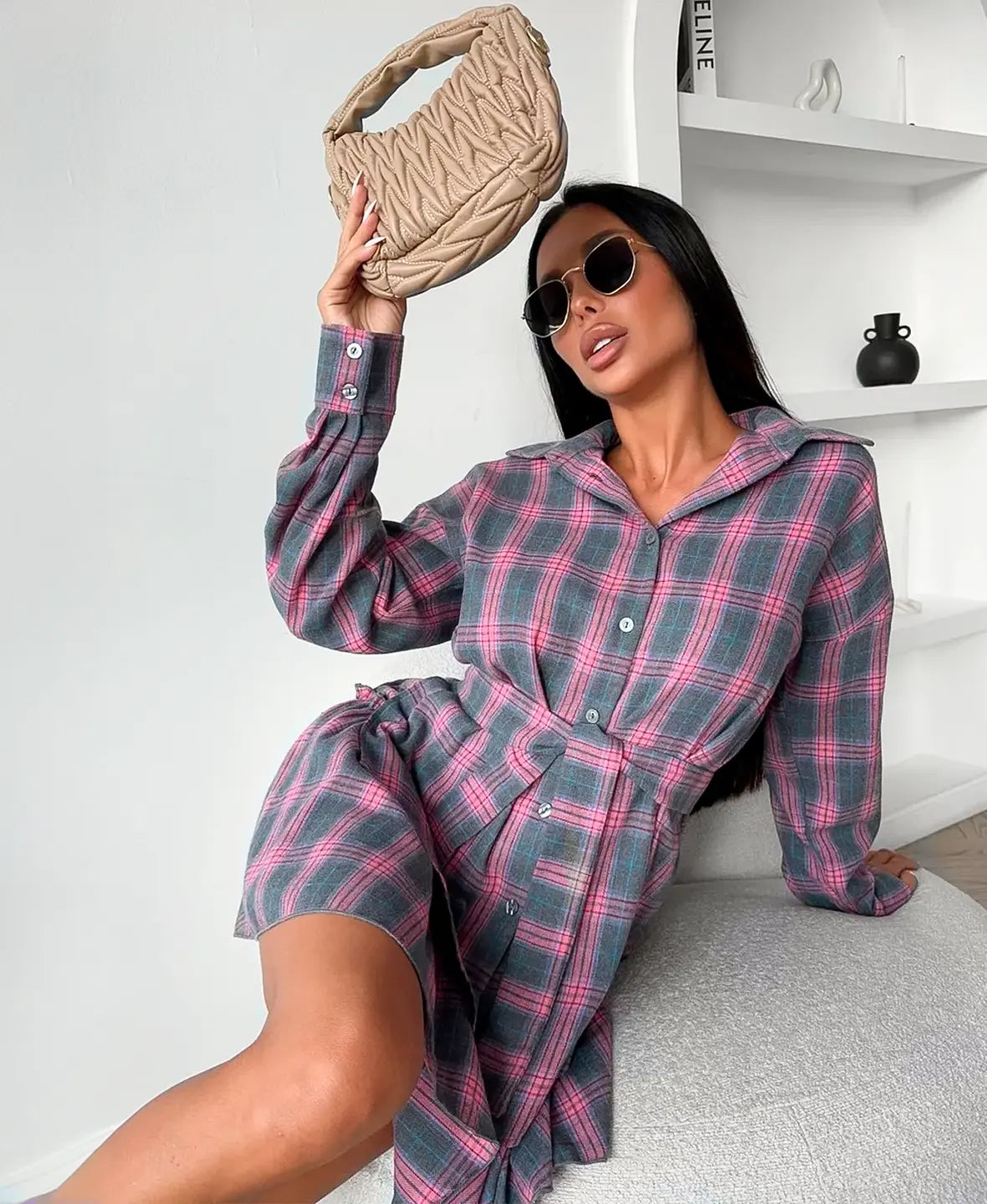 Trendy Plaid 2 Piece Set