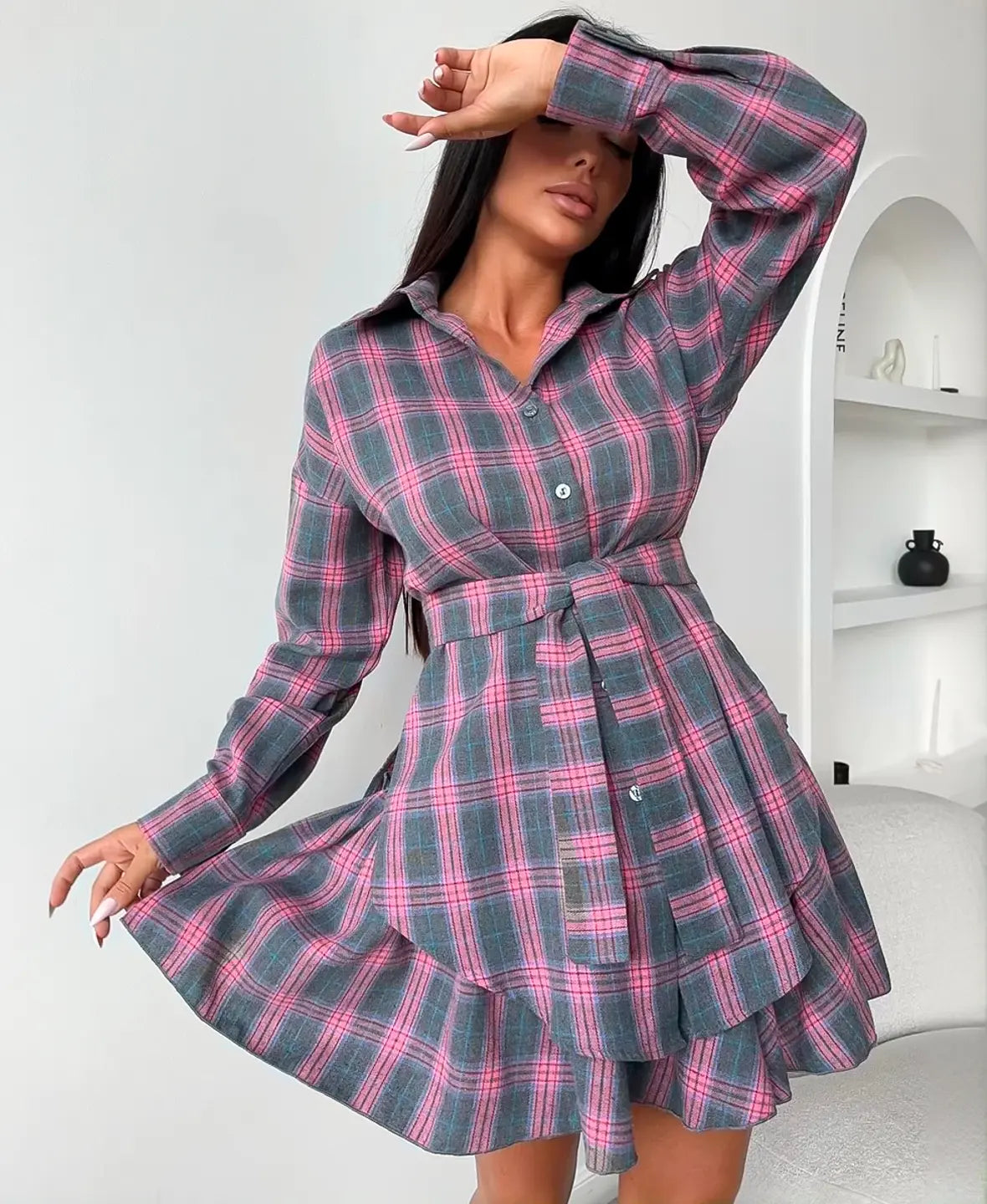 Trendy Plaid 2 Piece Set