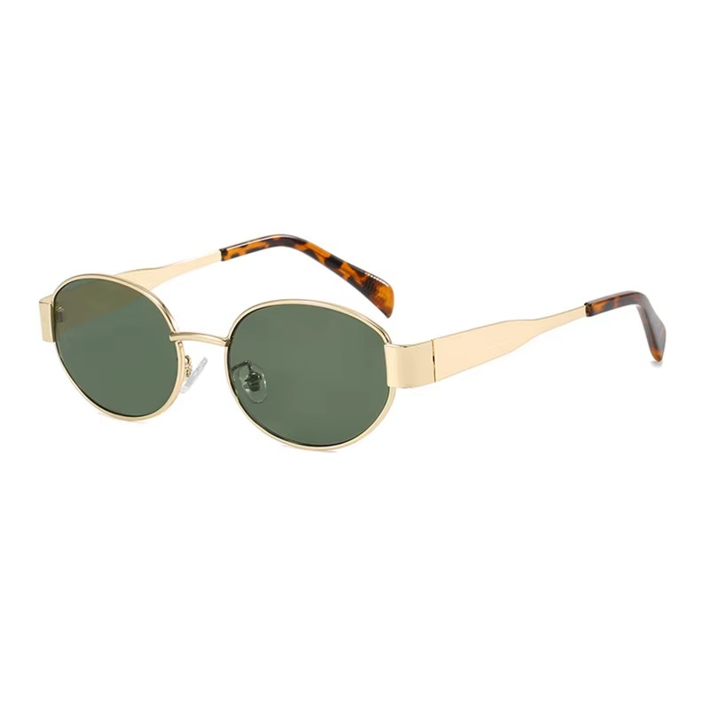 Classy Golden Oval Sunglasses UV400