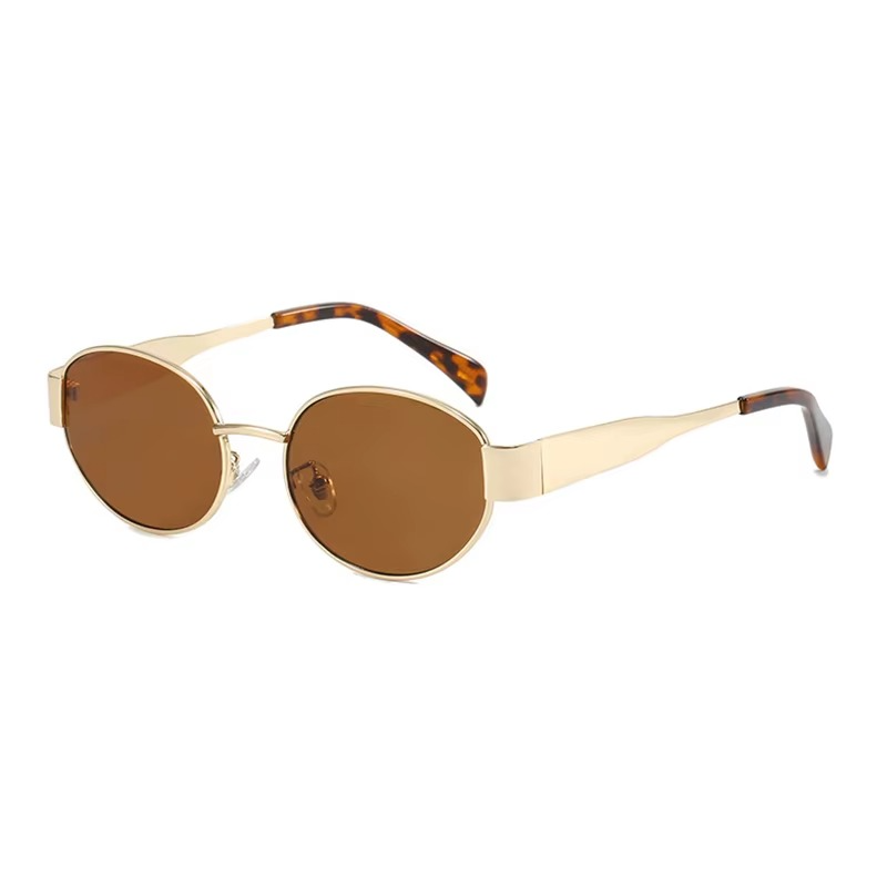 Classy Golden Oval Sunglasses UV400