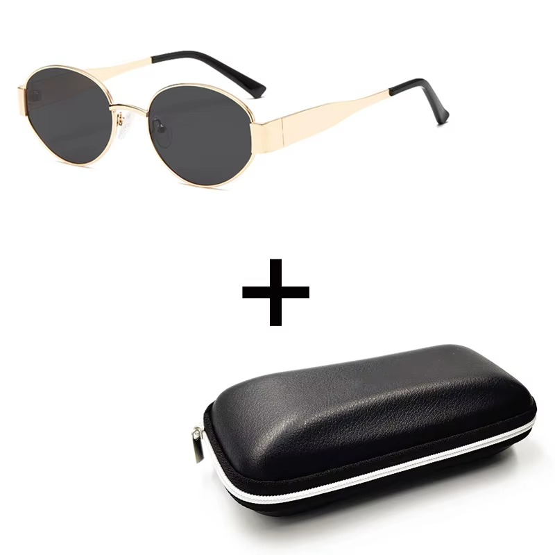 Classy Golden Oval Sunglasses UV400