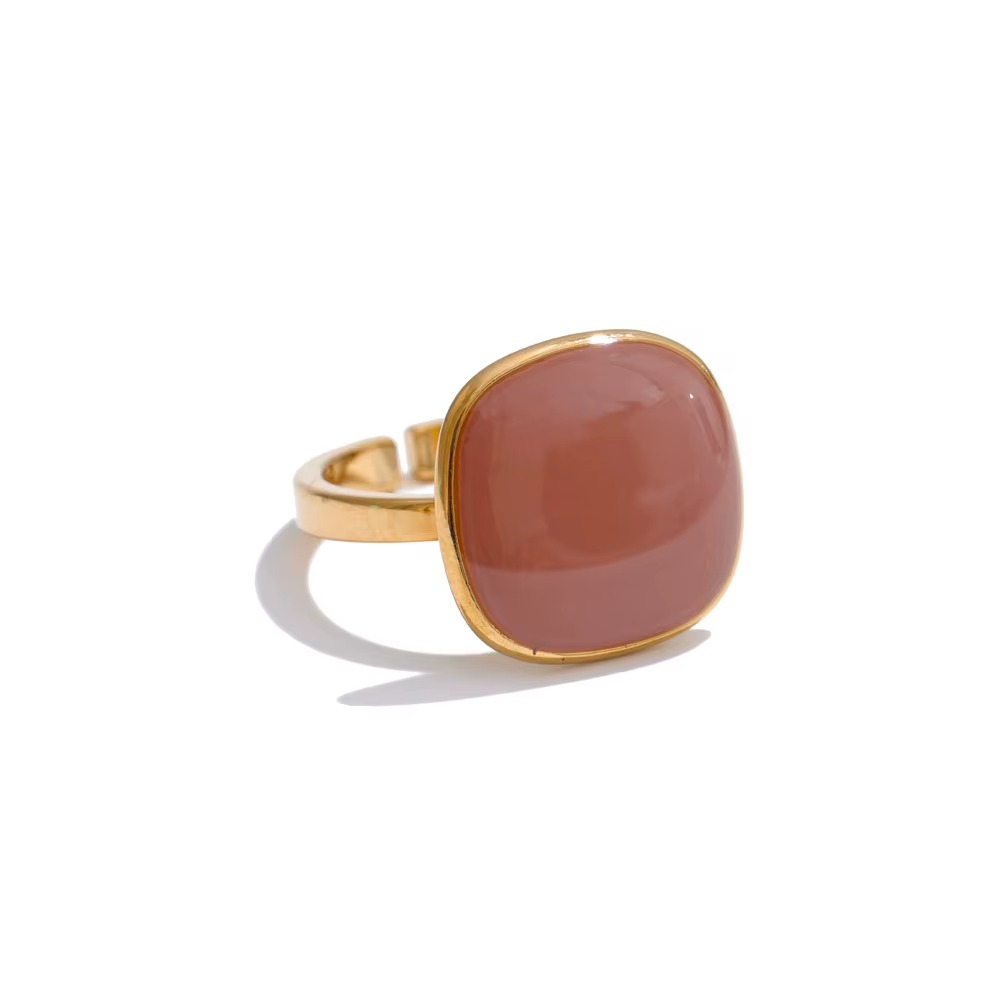 18K Gold Plated Enamel Adjustable Ring