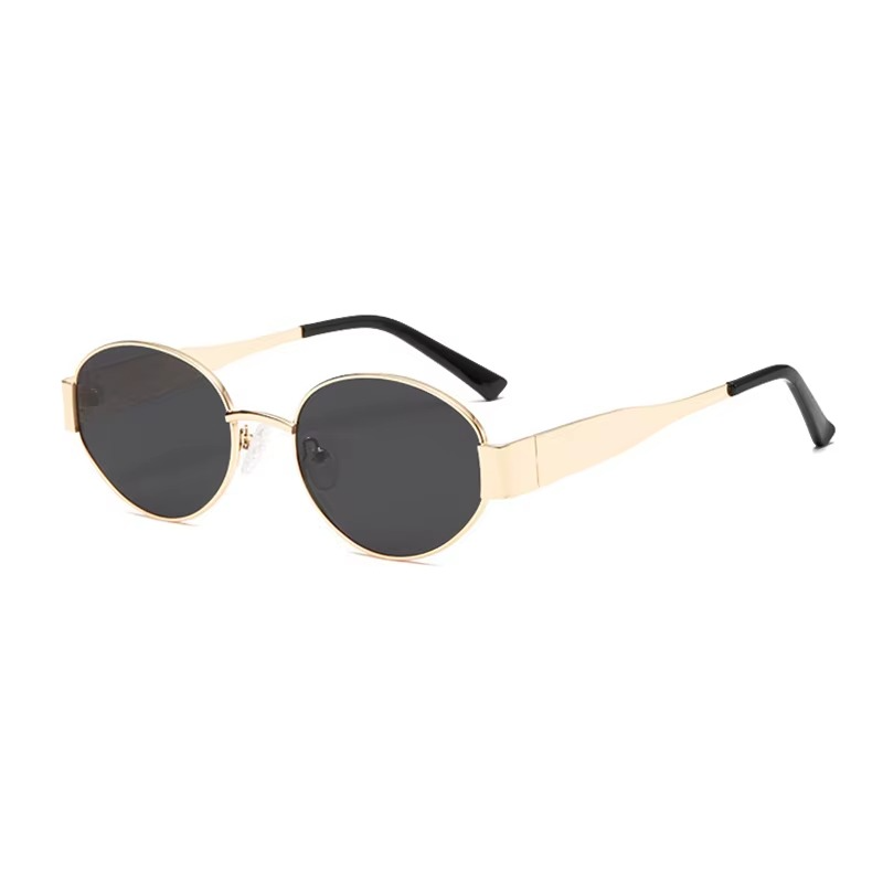 Classy Golden Oval Sunglasses UV400