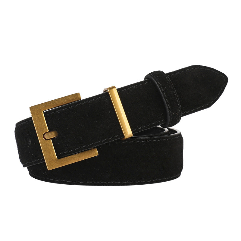 Sleek Suede Leather Belt